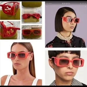 GUCCI FUN RECTANGULAR IN A SHINY RED BOLD COLOR WITH MAXI “GG” LOGO SUNGLASSES Naples Illustrated September 2024 by Palm Beach Media Group  main image 3